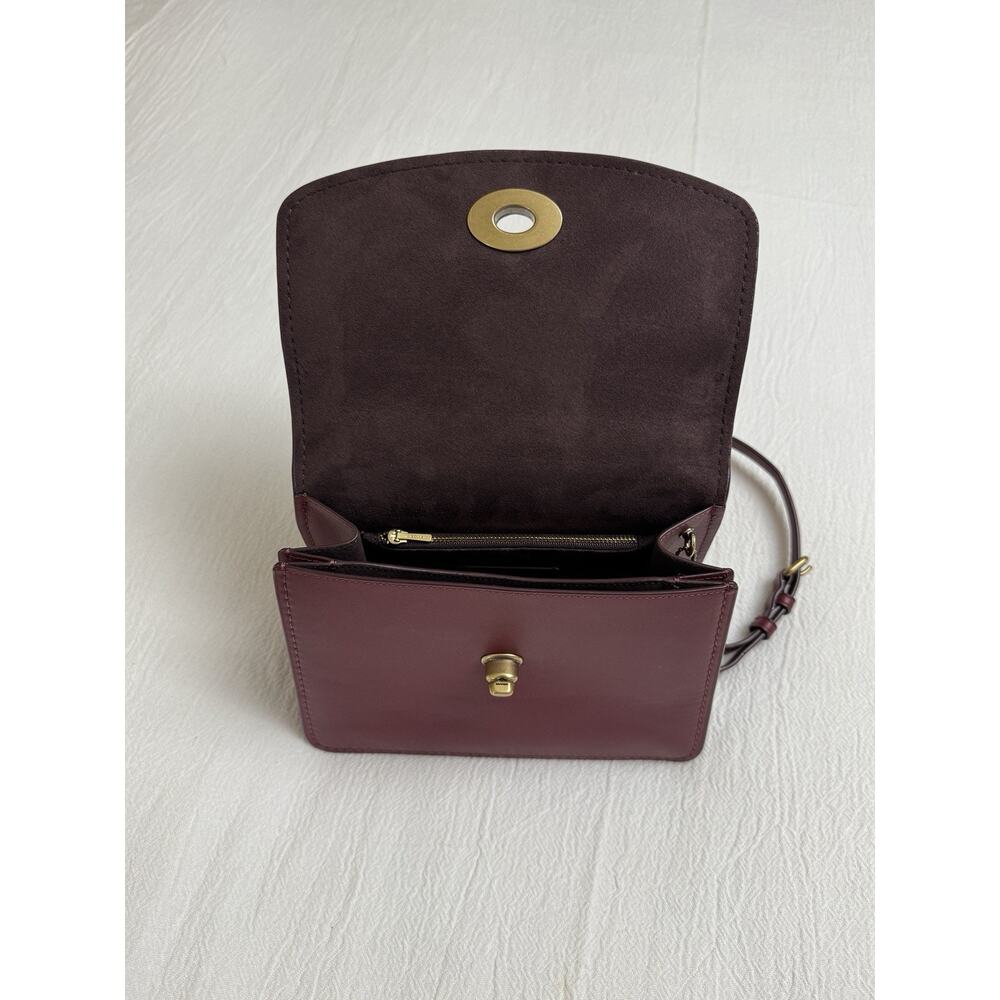 Coach Parker Top Handle Bag, Maroon Red Leather, Crossbody Bag, Satchel - Picture 4 of 11